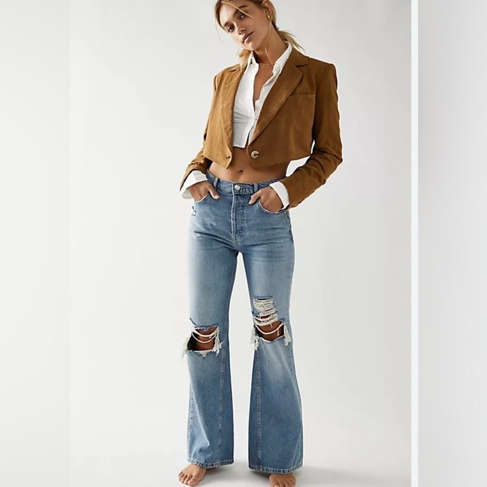 Free People Coco Cropped Blazer one button closure , size M - Picture 15 of 16